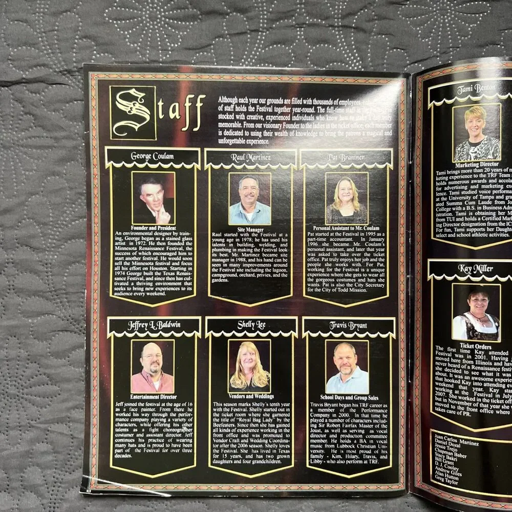 Texas Renaissance Festival 36th Anniversary Season Souvenir Map Program Guide